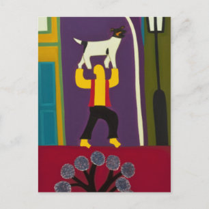 The Man and his dog every day in Portobello Road Postcard