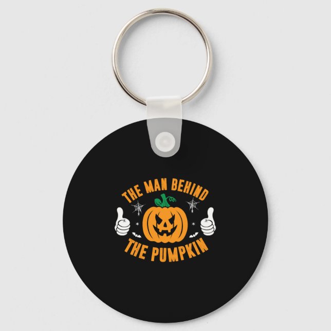The Man Behind The Pumpkin Shirts Halloween Shirt Key Ring (Front)
