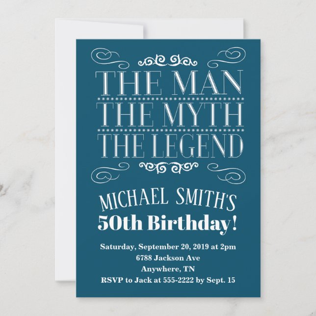 The Man Birthday Invitation (Front)