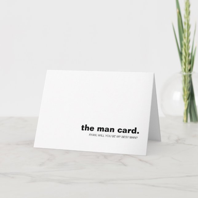 The Man Card Will You be my Groomsman Wedding Card (Front)