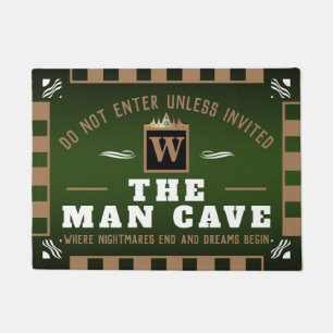 The MAN CAVE - Monogram (GREEN) Doormat