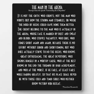 'The Man In The Arena' Plaque
