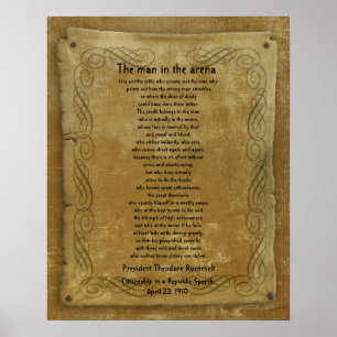 "The man in the arena" Theodore Roosevelt Poster