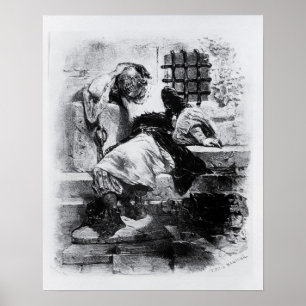 The Man in the Iron Mask in his Prison Poster