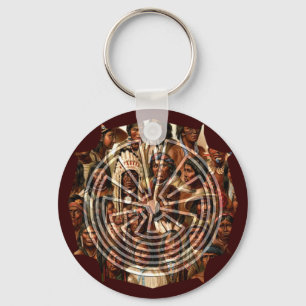The Man in the Maze - folk style Key Ring