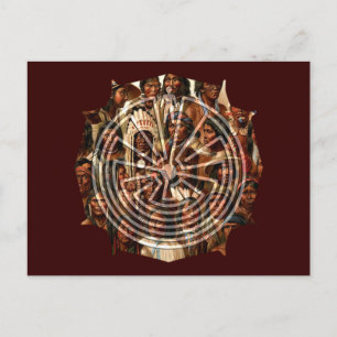 The Man in the Maze - folk style Postcard