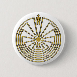 The Man in the Maze - gold 6 Cm Round Badge