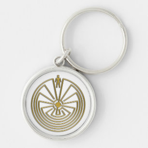 The Man in the Maze - gold Key Ring