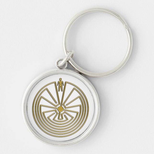The Man in the Maze - gold Key Ring (Front)
