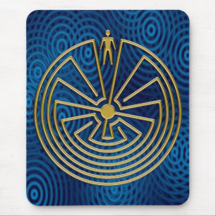 The Man in the Maze - gold Mouse Mat
