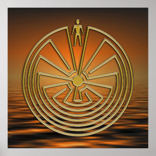 The Man in the Maze - gold Poster