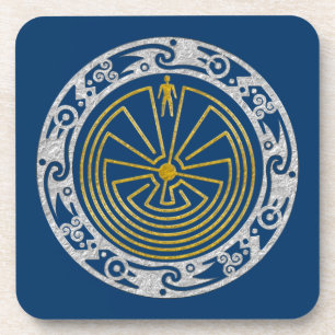 The Man in the Maze - Ornament gold silver Coaster