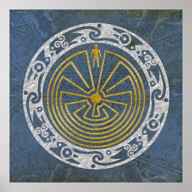 The Man in the Maze - Ornament gold silver Poster (Front)