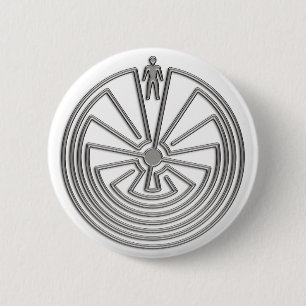 The Man in the Maze - silver 6 Cm Round Badge