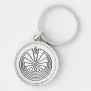 The Man in the Maze - silver Key Ring