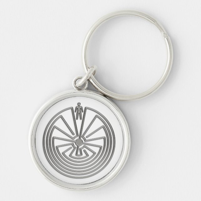 The Man in the Maze - silver Key Ring (Front)
