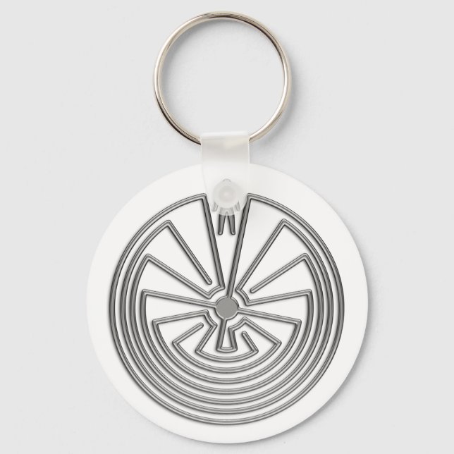The Man in the Maze - silver Key Ring (Front)