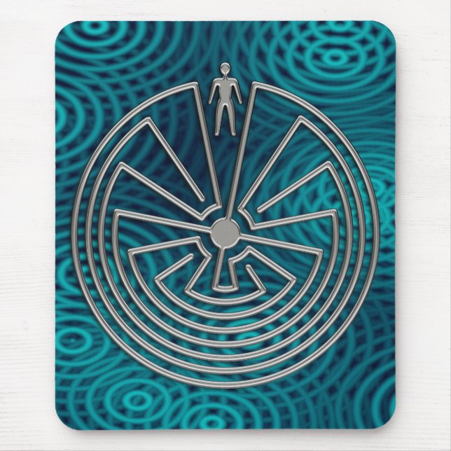 The Man in the Maze - silver Mouse Mat (Front)