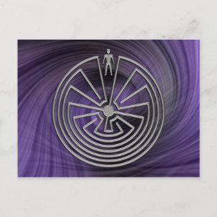 The Man in the Maze - silver   violet swirl Postcard