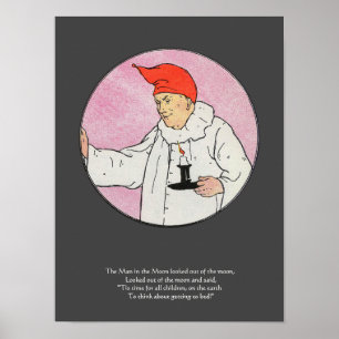 The Man in the Moon Mother Goose Nursery Rhyme Poster