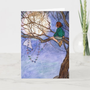 The Man in the Moon Vintage Greeting Card