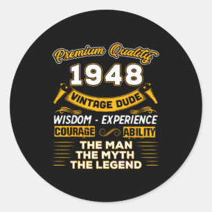 The Man Myth Legend 1948 78th Birthday Gift 78 Yea Classic Round Sticker