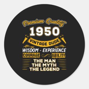The Man Myth Legend 1950 75th Birthday Gift 75 Yea Classic Round Sticker