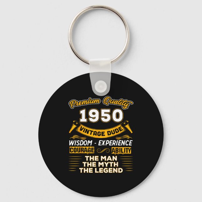 The Man Myth Legend 1950 75th Birthday Gift 75 Yea Key Ring (Front)