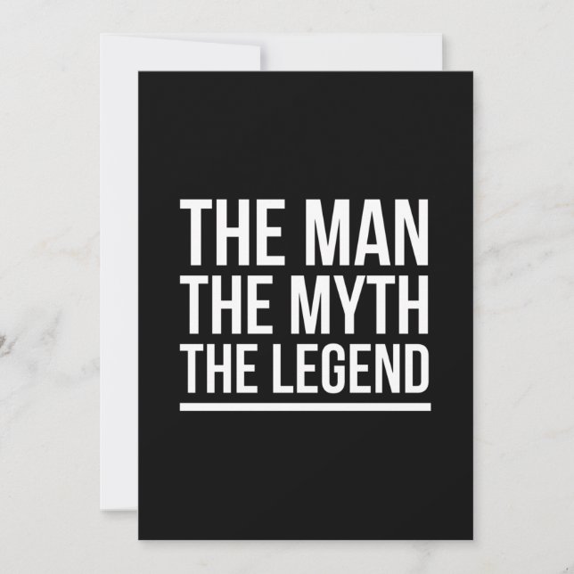 The man myth legend funny sayings white thank you card (Front)