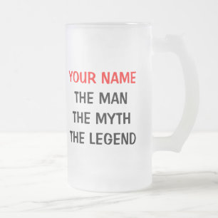 The man myth legend glass beer mug   Personalised