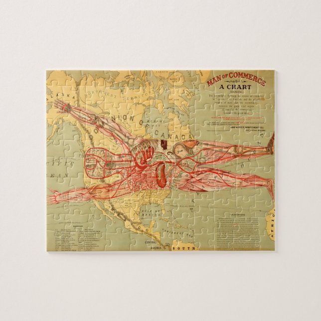 The Man of Commerce Map of United States (1889) Jigsaw Puzzle (Horizontal)