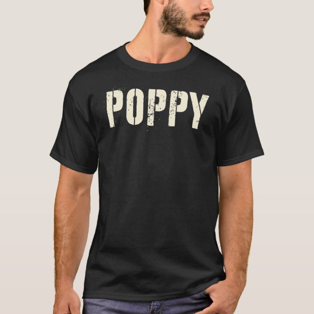 The Man Poppy Rocks Grandpa Rockstar Myth Legend H T-Shirt (Front)