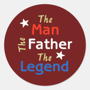 The Man The Father The Legend Father's Day Gift Classic Round Sticker