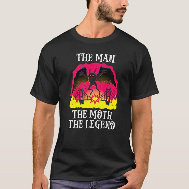 The Man The Moth The Legend Mothman Folklore Creep T-Shirt (Front)