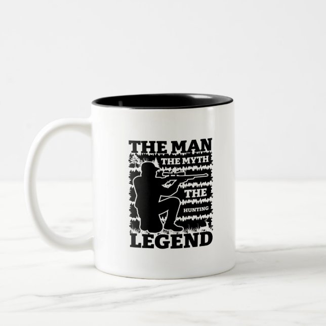 The Man The Myth The Hunting Legend-Hunting-Funny Two-Tone Coffee Mug (Left)