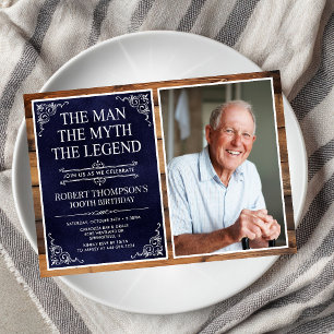 The Man The Myth The Legend 100th Birthday Invitation