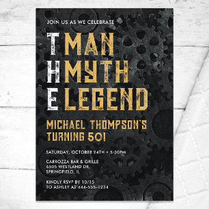 The Man The Myth The Legend 50th Birthday Invitation