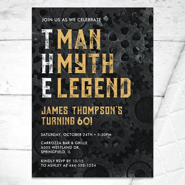 The Man The Myth The Legend 60th Birthday Invitation (Creator Uploaded)