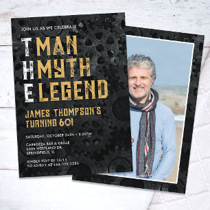 The Man The Myth The Legend 60th Photo Birthday Invitation