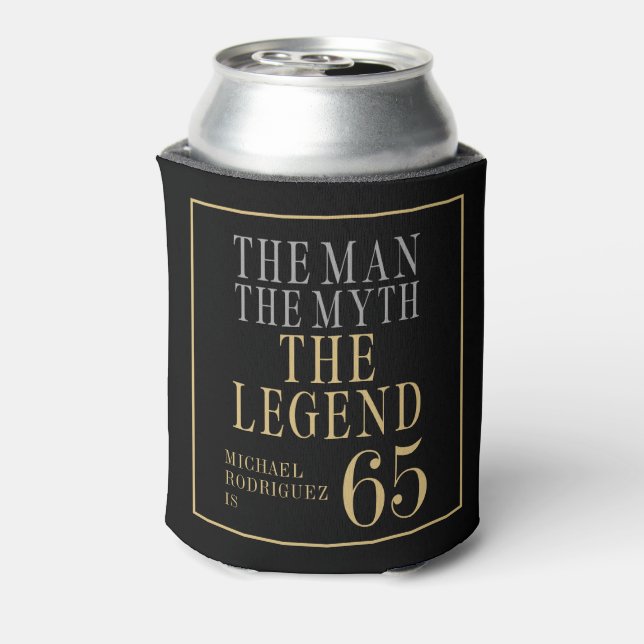 The Man The Myth The Legend 65th Birthday Can Cooler (Can Back)