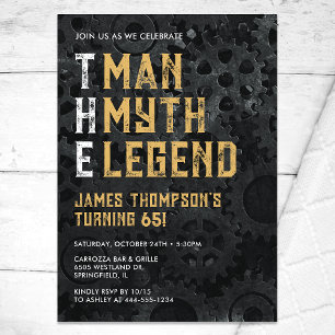 The Man The Myth The Legend 65th Birthday Invitation