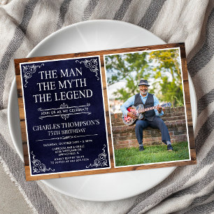 The Man The Myth The Legend 75th Birthday Invitation