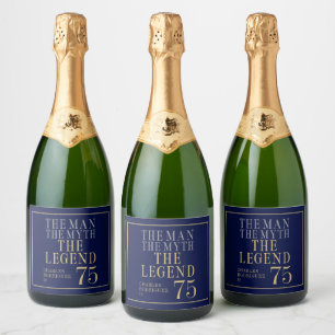 The Man The Myth The Legend 75th Birthday Sparkling Wine Label