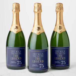 The Man The Myth The Legend 75th Birthday Sparkling Wine Label