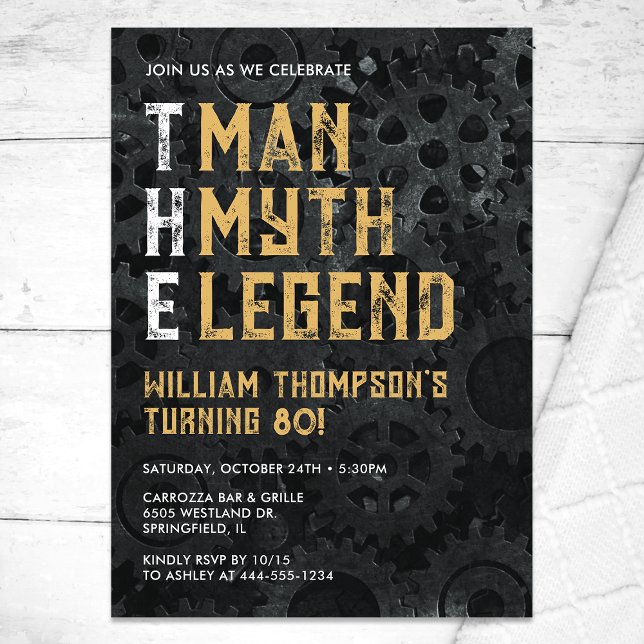 The Man The Myth The Legend 80th Birthday Invitation (Creator Uploaded)