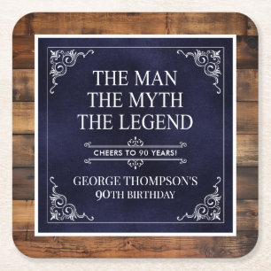 The Man The Myth The Legend 85th Birthday Square Paper Coaster