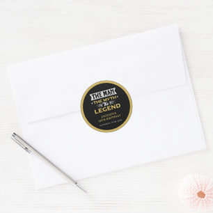 The Man The Myth The Legend Birthday Party Classic Round Sticker