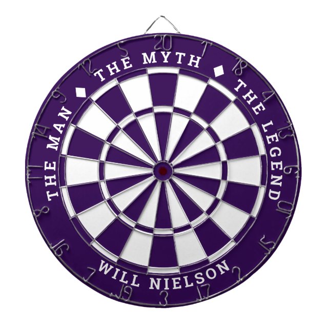 "The man, the myth, the legend" | Dark Purple Dartboard (Front)