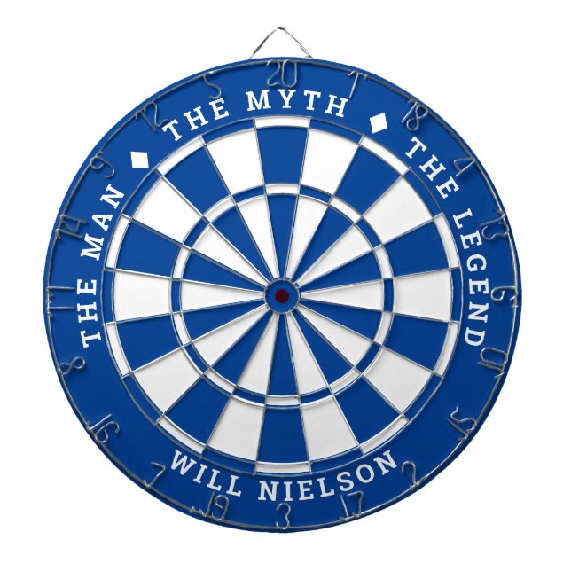 "The man, the myth, the legend" | Deep Blue Dartboard (Front)
