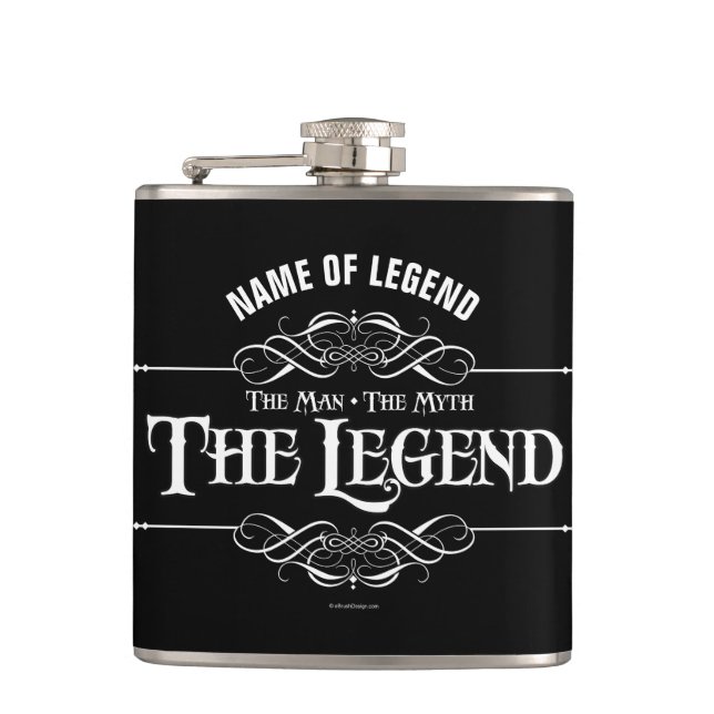 The Man, The Myth, The Legend Flask (Front)